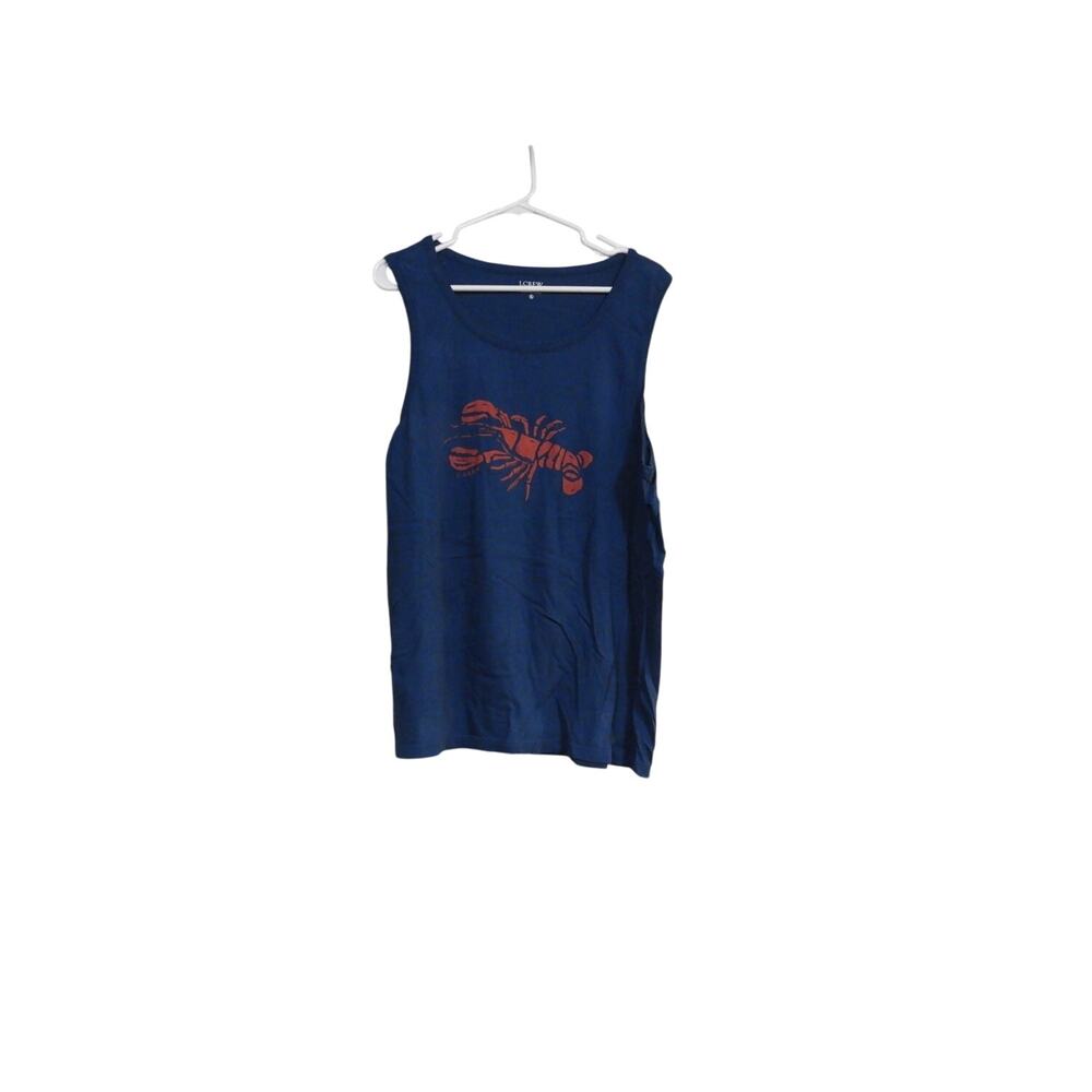 Men’s Tank Top Lobster Graphic Navy Blue Funny Sleeveless Shirt S-Large